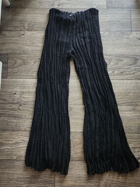 Alberto Makali Vintage Pleated Wide Leg Pants In Black Size Large